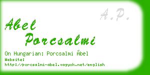 abel porcsalmi business card