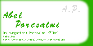 abel porcsalmi business card